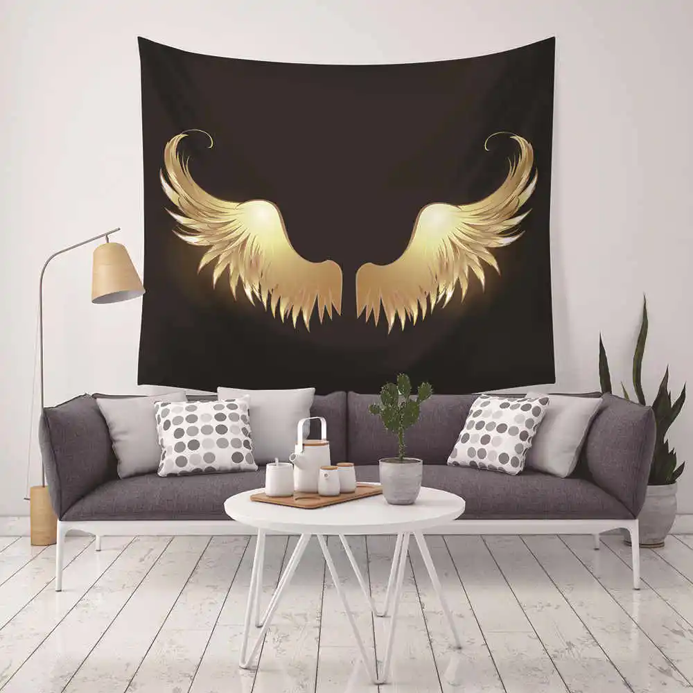 Modern Wing Printed Wall Tapestry Home Decorative Hippie Macrame Wall Hanging Bohemian Style Beach Carpet Boho Mandala Tapestry