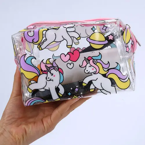 

Portable Unicorn Transprent Travel Pouch Cosmetic Bag Case Makeup Storage Bags
