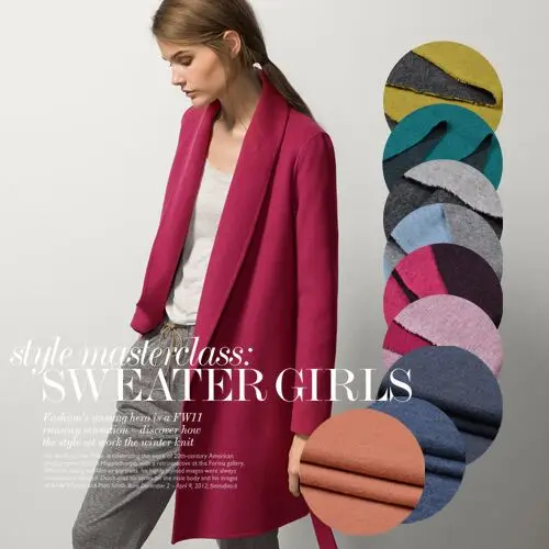 

Free shipping! Stretch knitted wool fabrics autumn and winter dress clothing wool fabrics wholesale high quality wool cloth