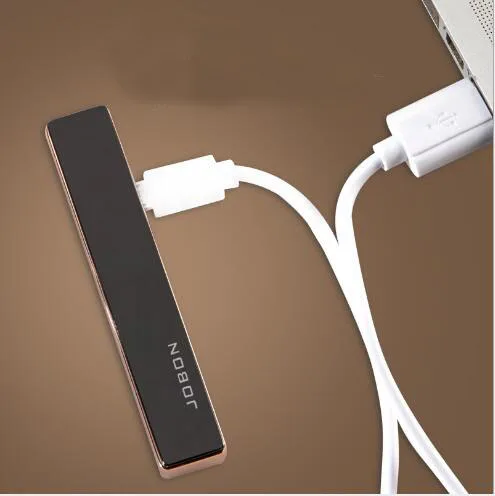 Зажигалка Jobon с USB зарядкой ветрозащитная ультратонкая металлическая