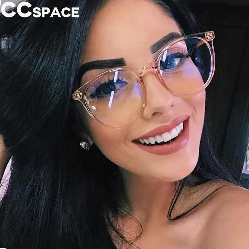 Ladies Round Cat Eye Glasses Frames Women Diamond Optical EyeGlasses