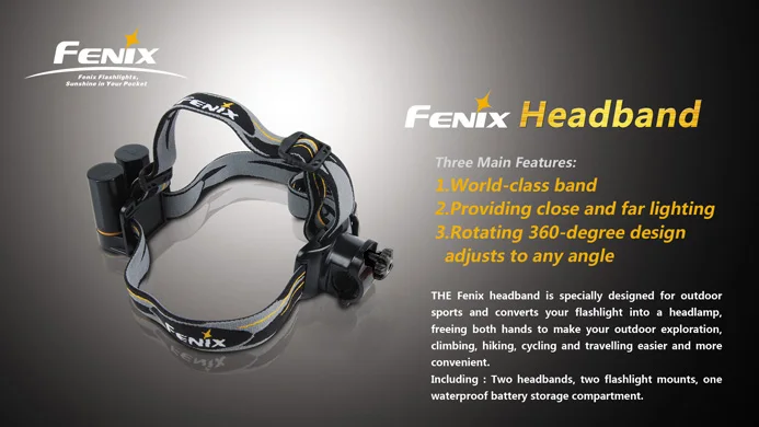 Fenix 18 22 мм фонарик Фонарь регулируемое эластичное оголовье W/Батарея