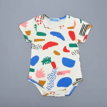 Baby Girl Boy Romper 2017 Summer Style Short-sleeve Newborn Jumpsuit Rompers Cartoon Graffiti Pattern Baby Clothes infantis ropa