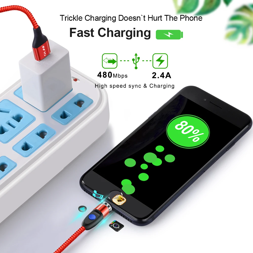 Олаф 1 м/2 м Магнитный кабель для быстрой зарядки Кабели для мобильных телефонов Магнитный кабель для передачи данных для iPhone зарядный кабель Micro type C USB Магнитный