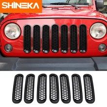 SHINEKA Racing Grills für Jeep Wrangler JK 2007-2017 Honeycomb Front Gitter Mesh Grille Dekoration Abdeckung Aufkleber Für Jeep JK
