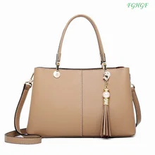 New high quality European and American retro wild leather cow ladies single shoulder fashion tassel handbag diagonal package