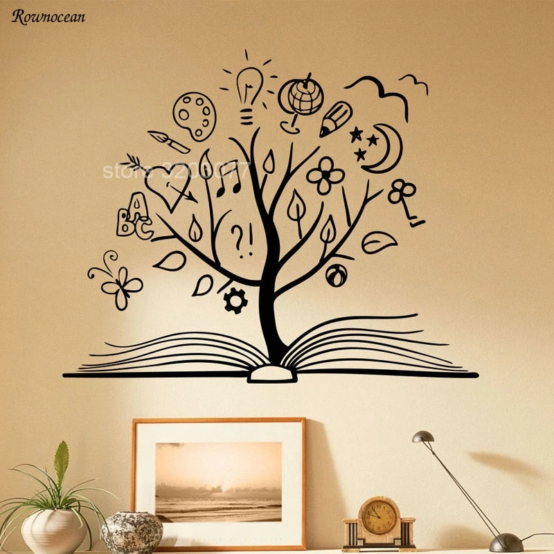 Book Tree Wall  Decal Library  School Vinyl Sticker Unique 
