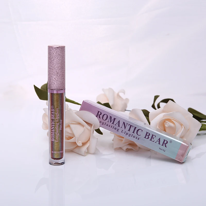 12 шт./компл. Романтический медведь Liquid Metallic Блеск для губ длительный