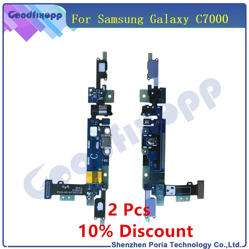 New Original For Samsung Galaxy C7000 Micro USB Charging Port Sensor Headphone Jack Dock Connector Flex Cable Replacement Parts