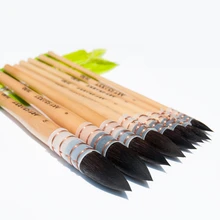 20RQ высокое качество белка волосы Короткая Деревянная ручка краски товары для рукоделия кисти художественные для Акварели Кисти