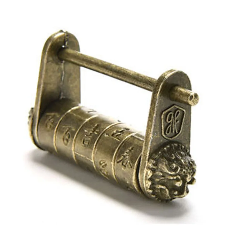 Античный Cipher Висячий замок 1 шт. китайский старинный античный пароль латунный