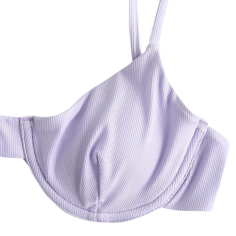 ZAFUL مضلع Underwire التعادل الجانب مجموعة البكيني السباغيتي الأشرطة منخفضة مخصر مثير لباس سباحة Underwire مبطن رفع ثوب السباحة