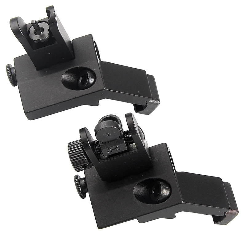 

Tactical BUIS AR15 Front and Rear flip up 45 Offset Degree Rapid Transition Backup Iron Sight for Hunting RL27-0004