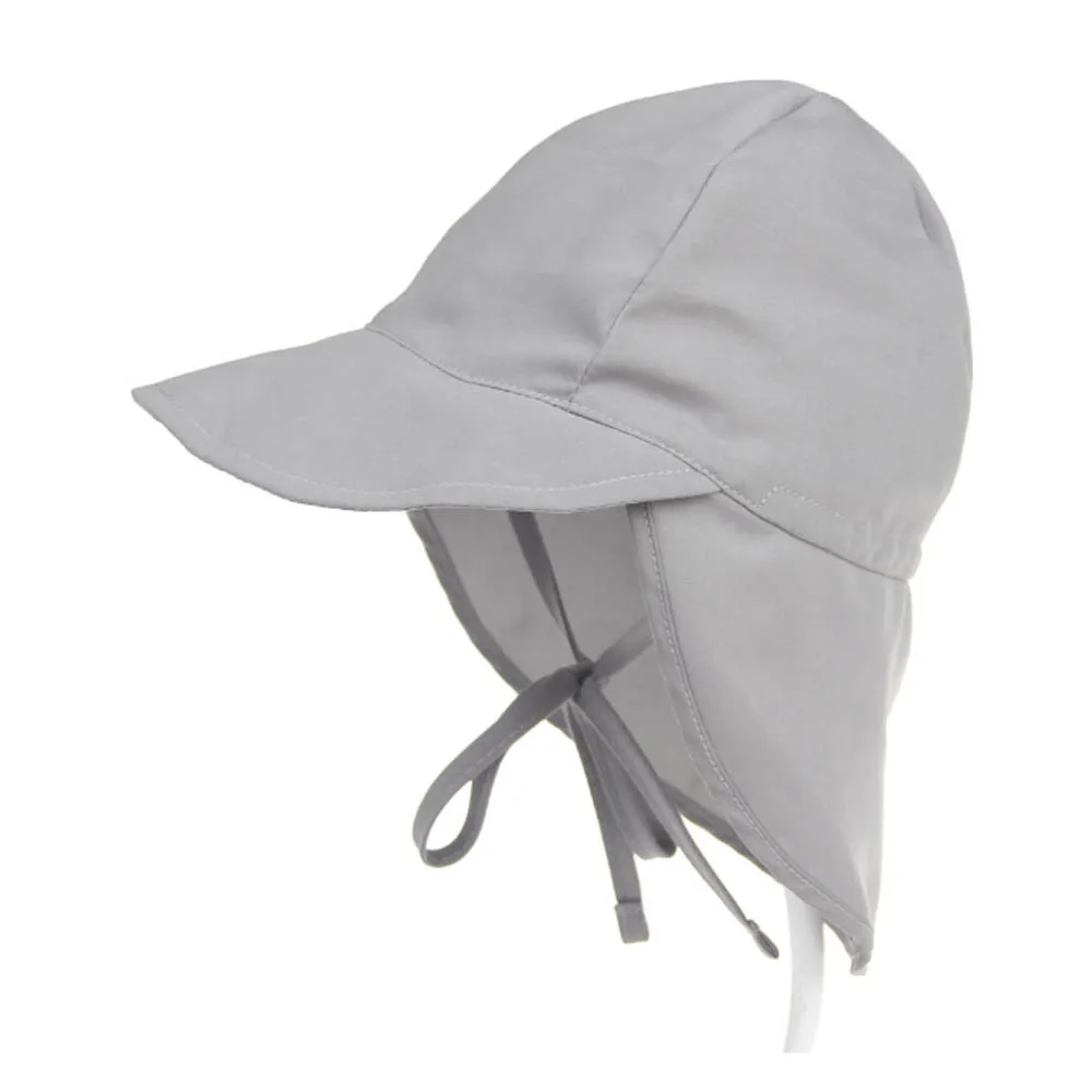 Шляпа для маленьких мальчиков и девочек, летняя Солнцезащитная шляпа для мальчиков и девочек, уличная Кепка с ушками, защита от УФ-лучей, пляжная кепка, Детская уличная Кепка с клапаном - Цвет: gray