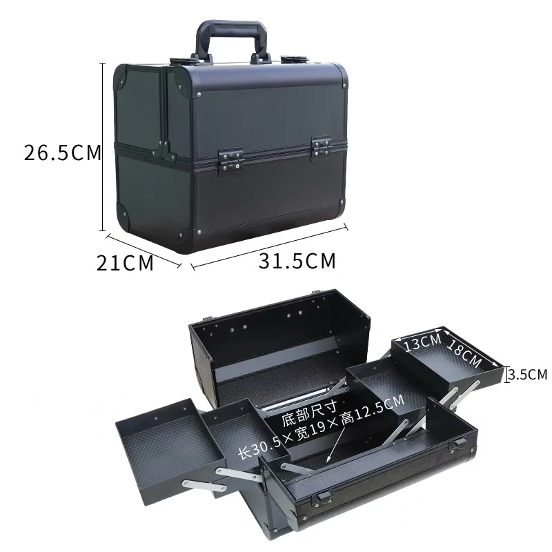 Women Cosmetic Bags Nails Makeup Toolbox Multifunction PVC Beauty Box Travel bag Luggage bag Suitcase Girl light handbag travel cosmetic bag