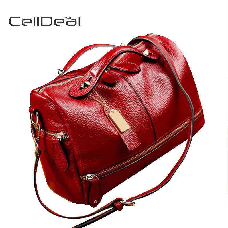 CellDeal Hot Products Pillow Shoulder Crossbody Vintage Genuine Leather Tote Handbag Women's