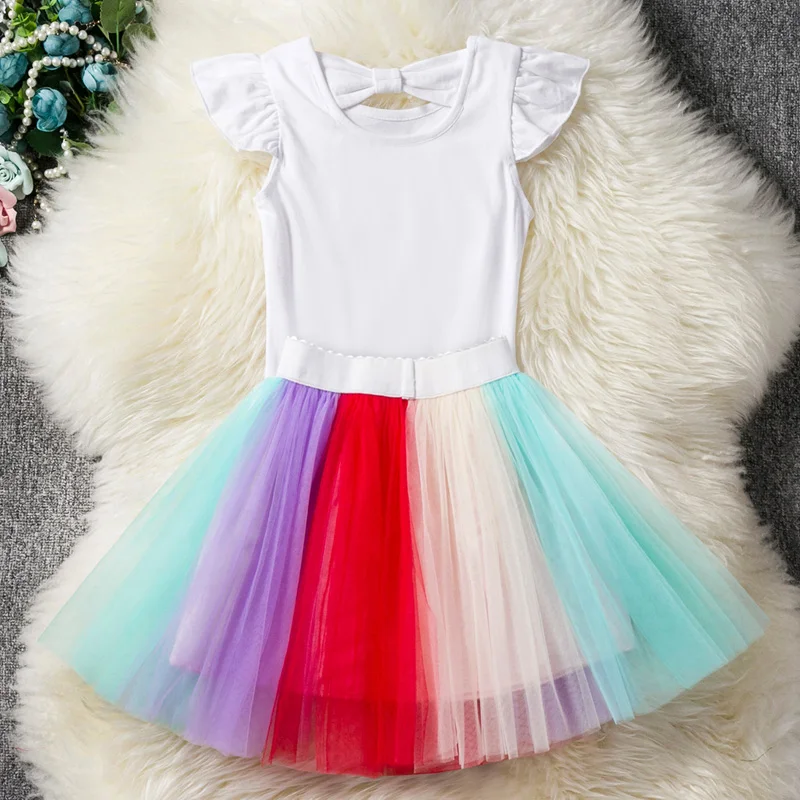 Vestido, обшивной комбинезон летний Платье принцессы для девочек, костюм Детские платья для девочек принцесса вечерние платье От 3 до 7 лет