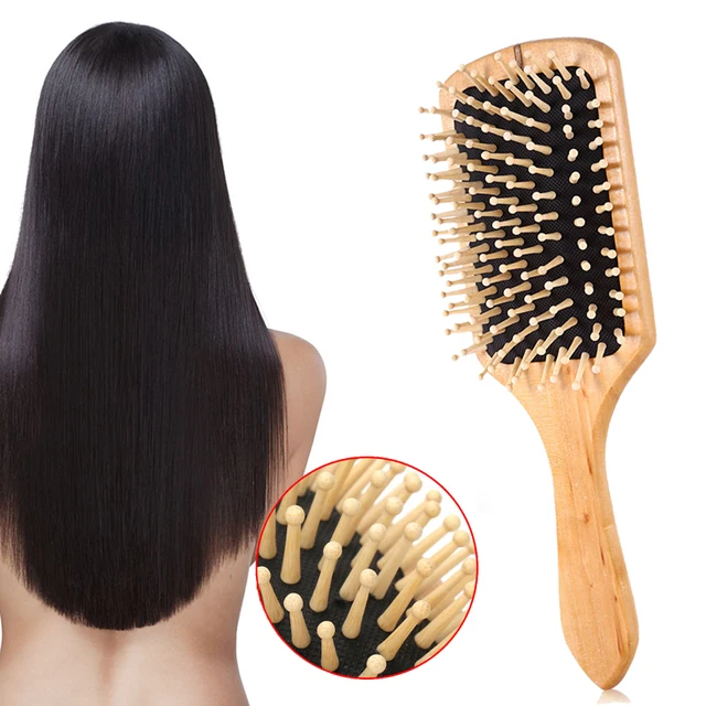 Massage Comb Paddle Brush Antistatic Combanti-static Natural Wooden Massage Hairbrush Comb Scalp Health Care Paddle Brush 5