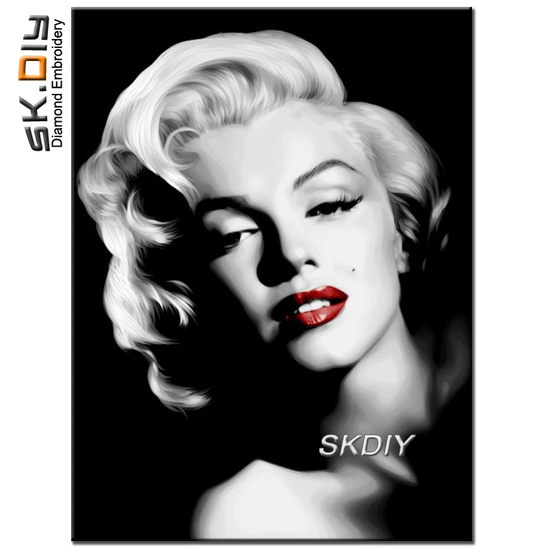 SK DIY 5D diamond embroidery sexy marilyn monroe full diamond painting cross stitch set diamond mazayka needlework decor home (1)