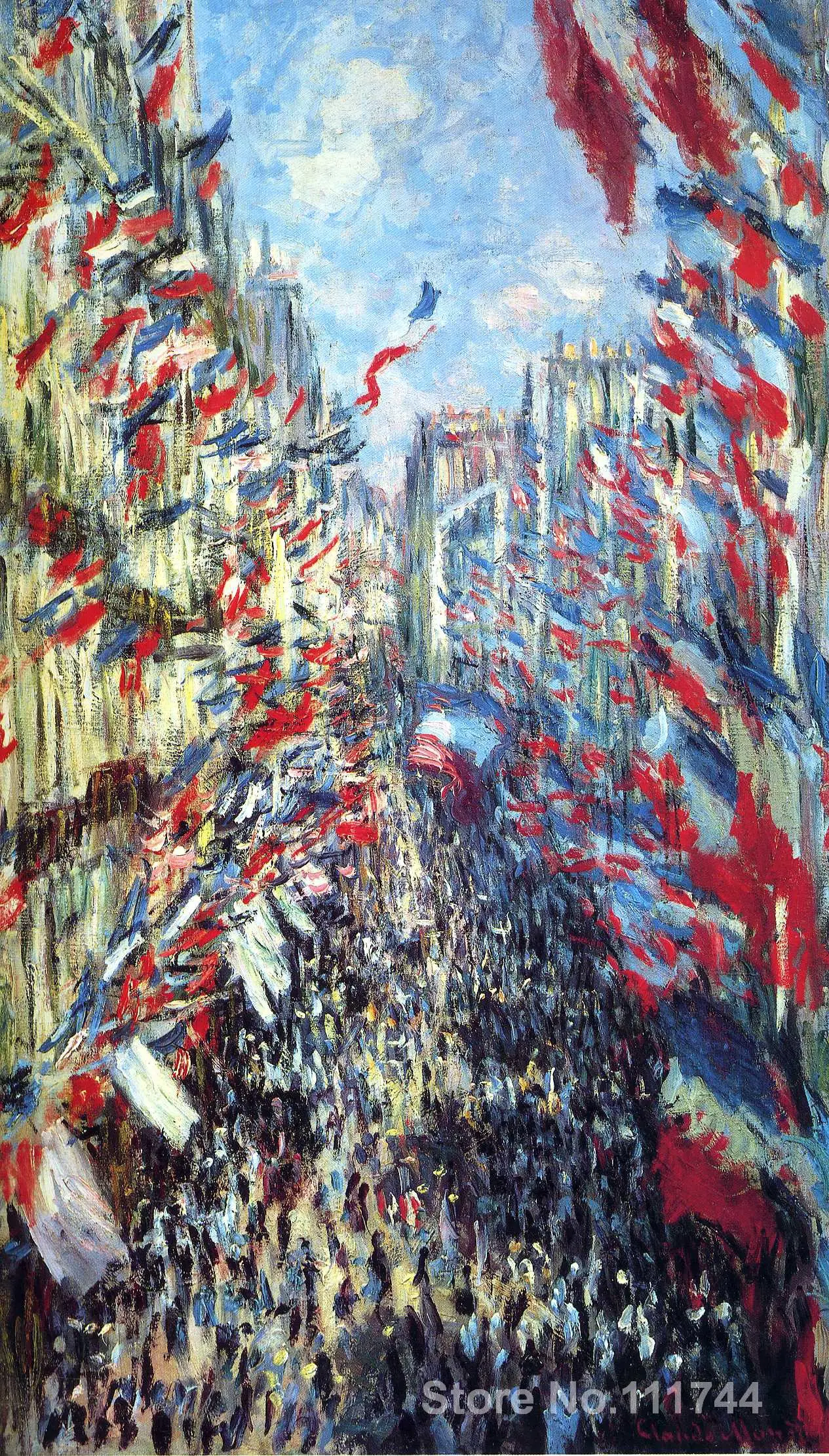 La Rue Montorgueil Parigi Claude Monet Quadri In Vendita Dipinto A Mano 