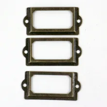 100 шт 70x33 мм Античная бронза отделка Железный ярлык Рамка Держатель для карт с брадами