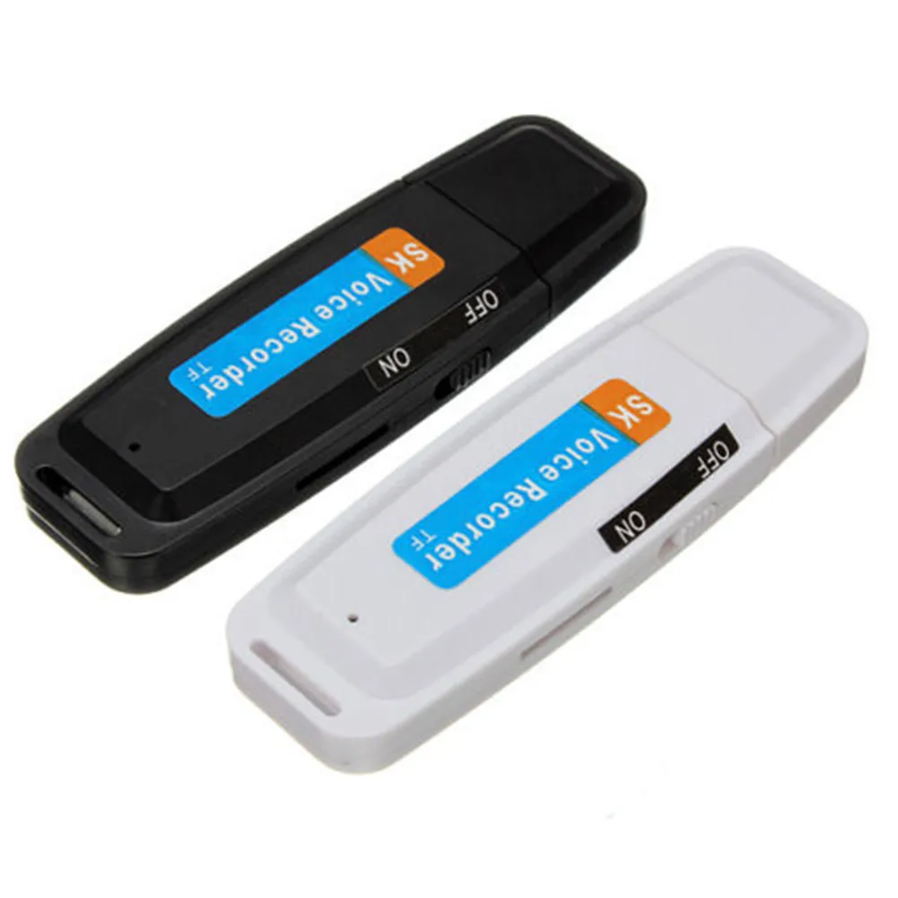 U-Disk Digital Audio Voice Recorder Pen USB Flash Drive up to 32GB Micro SD TF Card Mini USB Digital Pen White Black