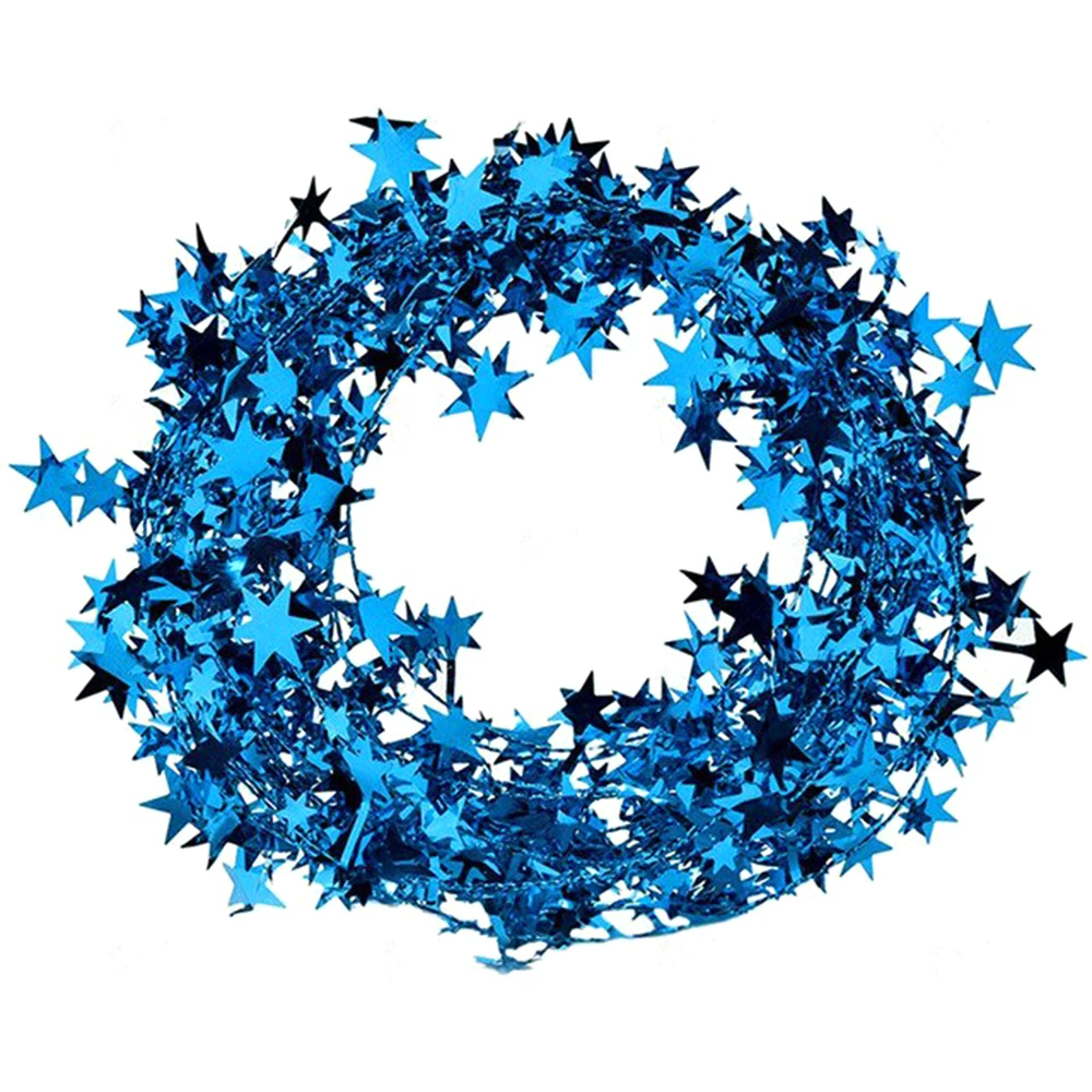 7,5 м звезды проволока мишура-Гирлянда звезда ленты Рождественская елка украшение для дома свадьба день рождения украшения для рождественской вечеринки - Цвет: blue