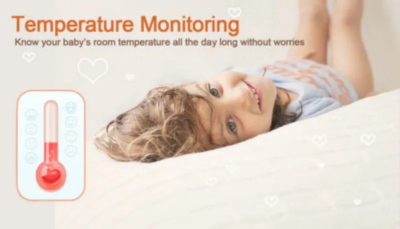 Polegada de Vídeo sem Fio Monitor do Bebê Alta Resolução Babá Câmera Segurança Visão Noturna Monitoramento Temperatura 2.4 Cor 7 Mamãe e Bebê