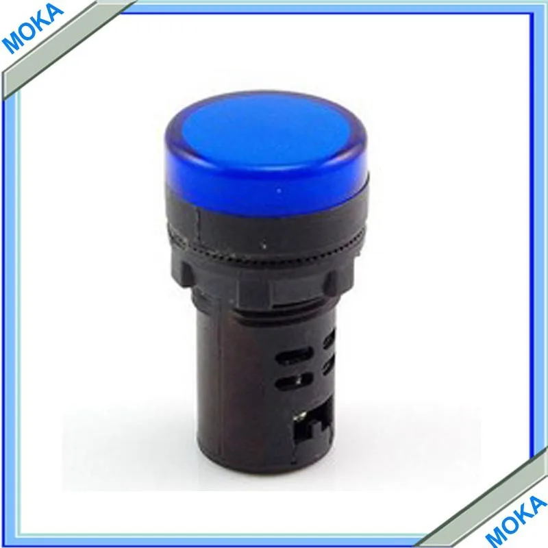 Free shipping Blue 22mm LED Indicator Pilot Lights 12v 24V 220v 380v