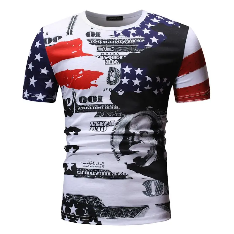 

YASUGUOJI New 2019 Summer High Street Print Short Sleeve T Shirt Men Streetwear Mens T Shirts Fashion 2019 Graphic Tees Men
