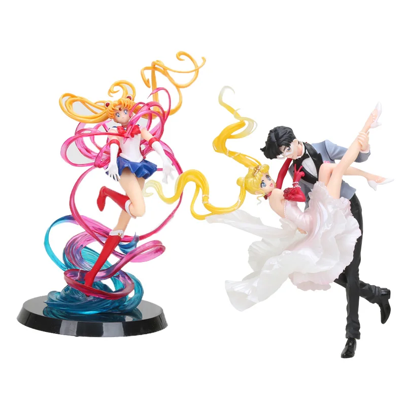 

Anime Sailor Moon figure Sailor Moon & Chiba Mamoru masquerade masked ball PVC Action Figure Sailor Moon Toy Doll