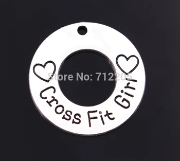 

Hot sale New products 100pcs antique silver zinc Round Cross Fit Girl love float Pendant
