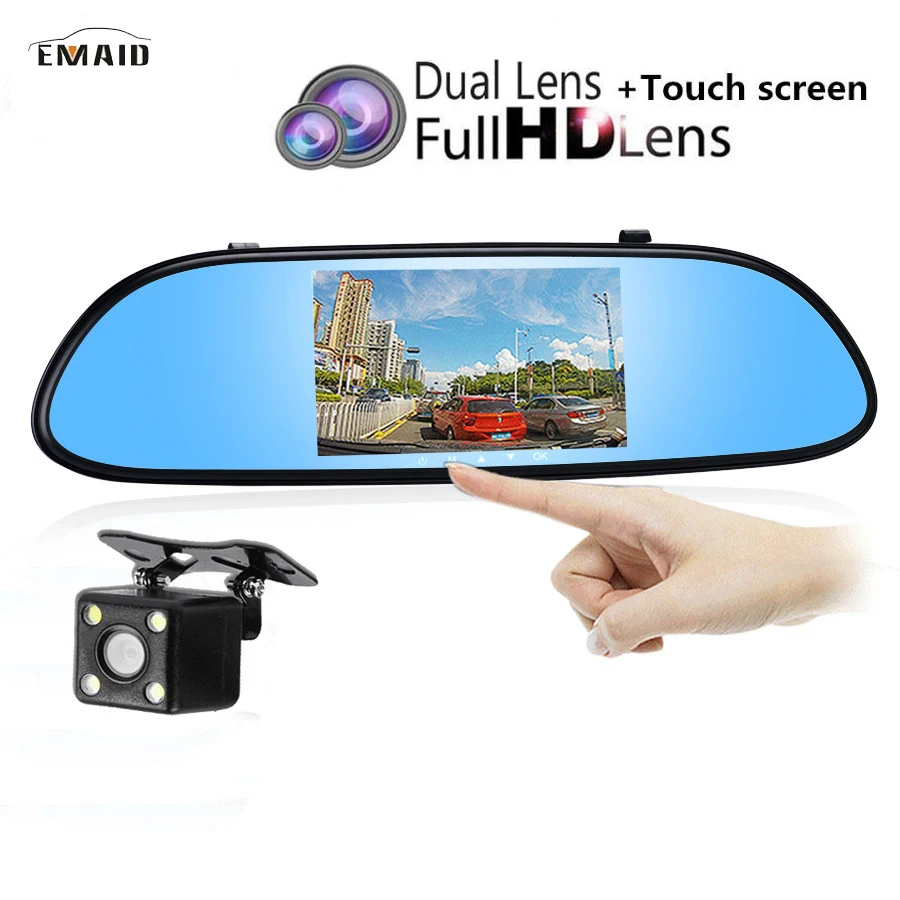 EMAID 5 "Touch screen Rearview Mirror Camera Full HD 1080P Car DVR With