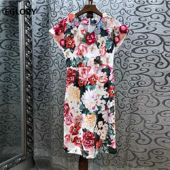 

Top Grade Fashion Spring Summer Dress 2019 Novia Party Women V-Neck Appliques Flower Beading Short Sleeve Bodycon Sheath Dress