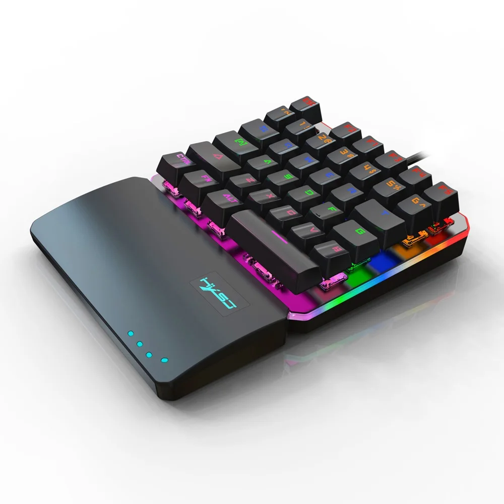 Новая Проводная USB клавиатура ZERODATE HXSJ с RGB подсветкой 35 клавиш Механическая