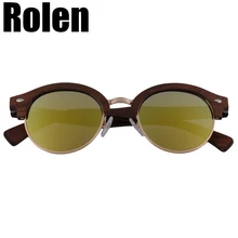 

Rolen Custom Wedding Birthday Gift Half Frame Metal Circle Round Laminate Walnut Wooden