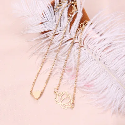 Новые простые женские полые золотые браслеты лотоса Рождественский браслет подарок для женщин