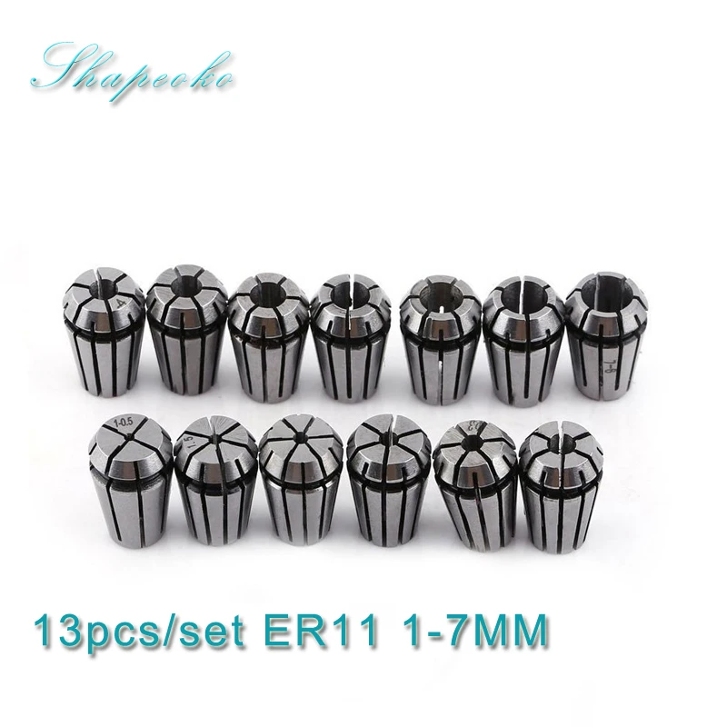 

13pcs ER11 Collet Chuck Set 1mm to 7mm for CNC Milling Lathe Tool Engraving Machine Spindle Motor