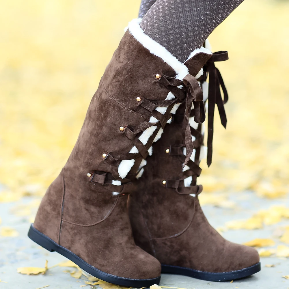 

KARINLUNA new arrivals dropship height increasing women's snow Boots Shoes warm plush russia winter knee high Boots shoes woman