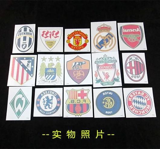 

50 шт./лот наклейки для футбольной команды, водостойкие временные наклейки для татуировки, бумажные наклейки для фанатов, Лидер продаж