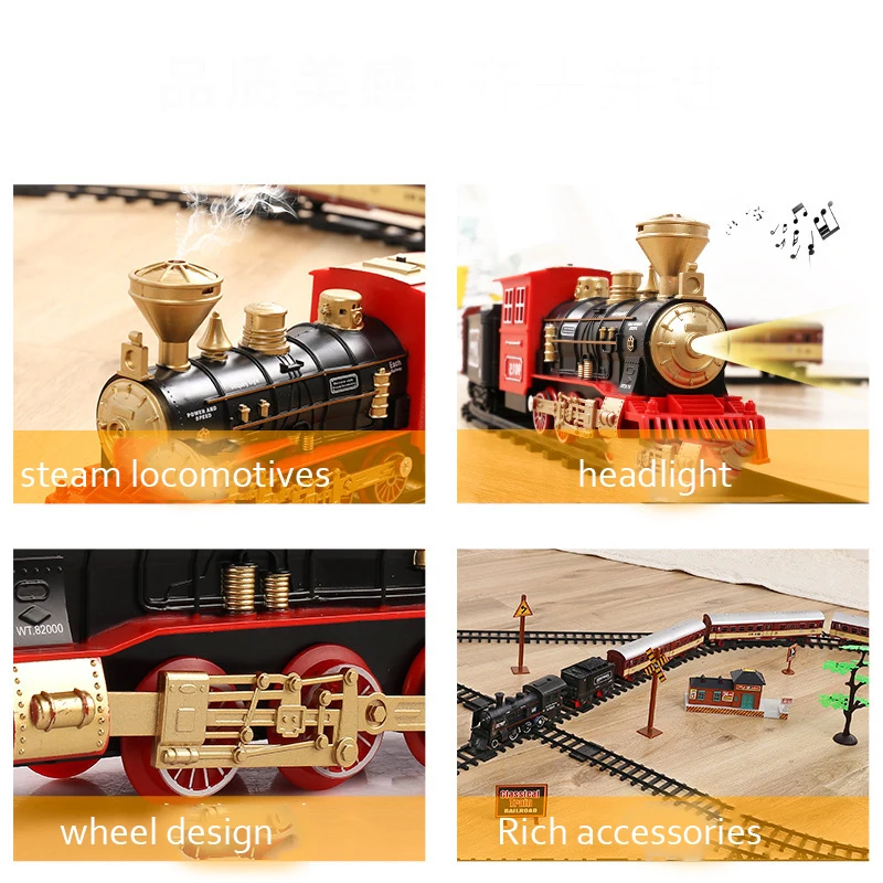 Электрический поезд игрушки Классический моторизованный поезд набор Электрический локомотив модель поезда с двигателем