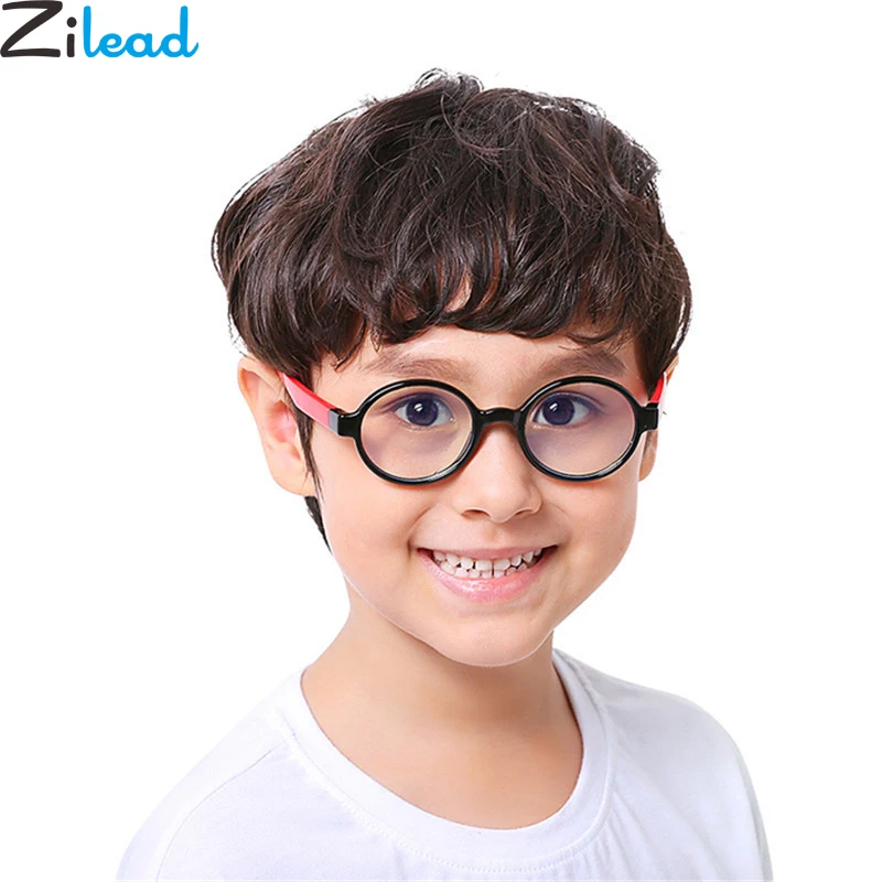 Zilead Baby Slicone Anti blue ray Plain Glasses Brand Kids Round Color