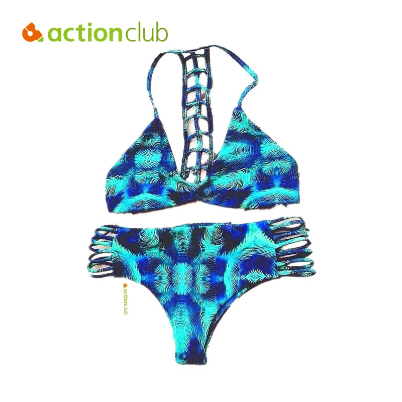 

Actionclub High Qulality Sexy Women da donna Bikini Sets Push-up Bandage Flower Swimwear Summer Swimsuit Bathing Beachwear WS470