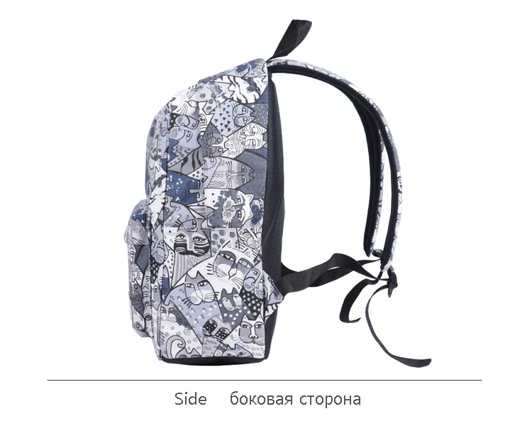 CIKER унисекс, холщовый рюкзак с принтом кота, женские школьные сумки для девочек и мальчиков, Подростковый рюкзак для путешествий, рюкзак для ноутбука, рюкзак, mochilas Sac