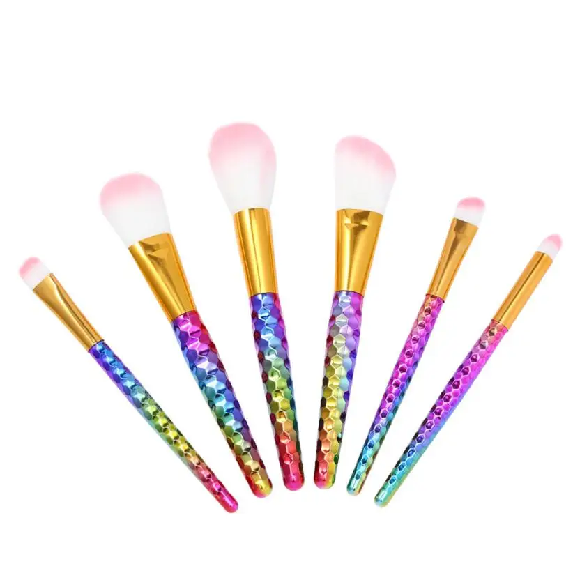 

New And Hot 6PCS Pro Soft Contour Face Powder Foundation Blush Brush Makeup Cosmetic Tool pinceaux maquillage 2018 Anne