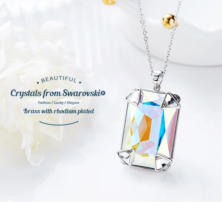 Cdyle кристаллами от Swarovski ожерелья для мужчин для женщин Подвески квадратной формы австрийский горный хрусталь проложили Винтаж Модные Bijoux