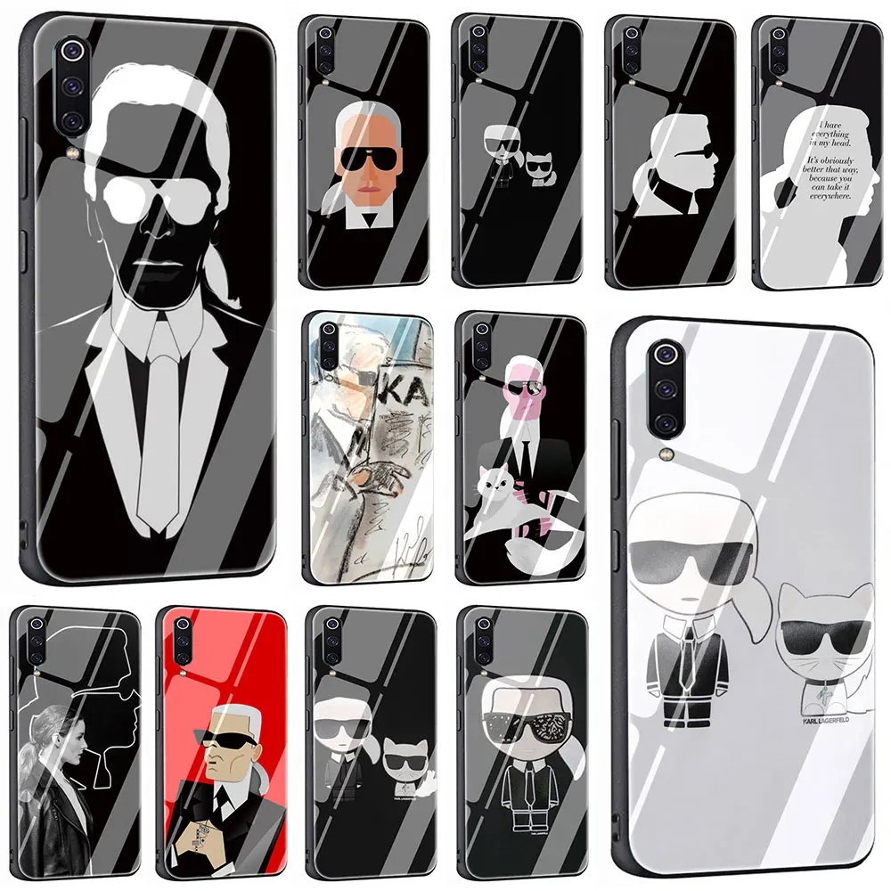 

Karl Lagerfeld Tempered Glass Phone Cover Case For Xiaomi Mi 8 9 Redmi 4X 6A Note 5 6 7 Pro Pocophone F1