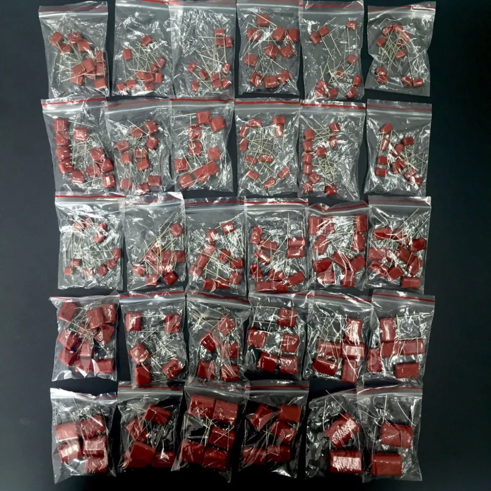 

250V 0.001uf~6.8uf CBB metal film capacitors Assortment Kit 30 values 239pcs
