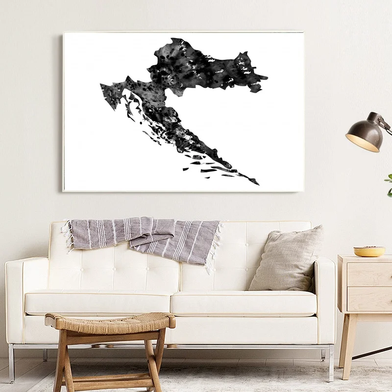 

Croatia map Art Canvas Prints Wall Pictures Modern Paintings