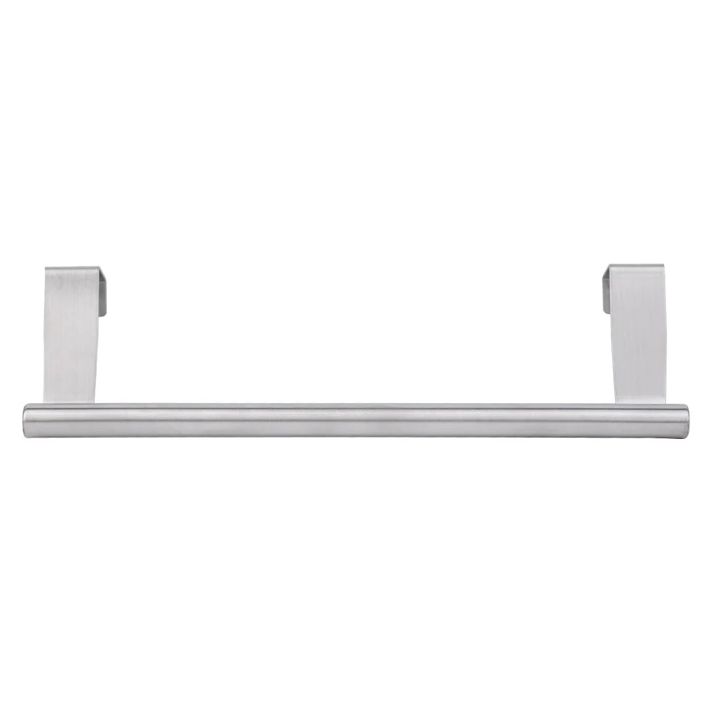 Stainless Steel Towel Bar Holder Over Kitchen Cabinet Cupboard Door Hanging Rack Storage Holders Accessories Home Organization